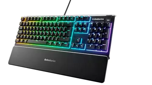 SteelSeries Apex 3 Gaming Tastatur mit RGB-Beleuchtung und Handballenauflage