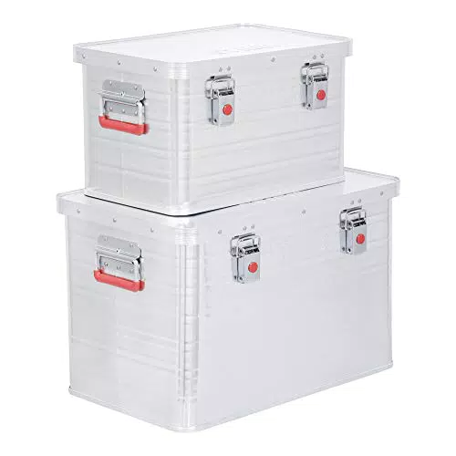 STIER Alubox Set - Stapelbare Transportkisten, staub- und spritzwasserresistent