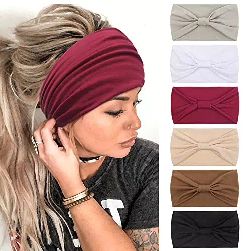Boho Haarreifen für Damen – Elastische Stirnbänder mit Blumendruck für Yoga und Sport