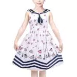 Sunny Fashion Mädchen Kleid Matrose Trägerkleid Ärmellos Schuluniform