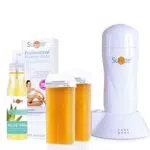 Sunzze Warmwachs Roll-On Set mit Wachspatronenerhitzer und After Wax Lotion