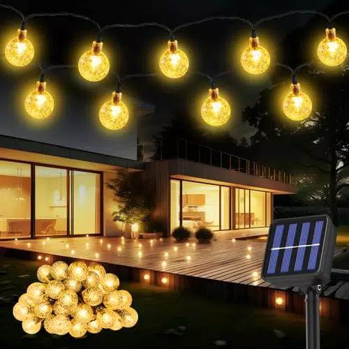 Suright Solar Lichterkette Außen, 8 Modi, IP65 Wasserdicht für Garten und Deko