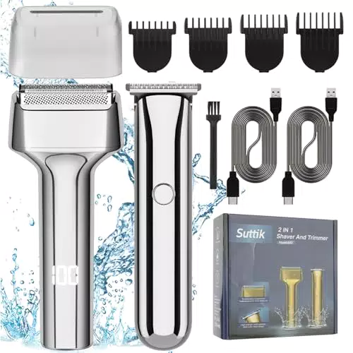Suttik Profi-Haarschneider T-Klinge Barttrimmer und Elektrorasierer Set
