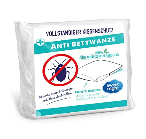 Sweetnight Kissenbezug Anti-Wanzen und Anti-Milben mit Reißverschluss