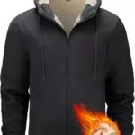 Tansozer Herren Winter Hoodie Gefütterte Sweatjacke mit Taschen
