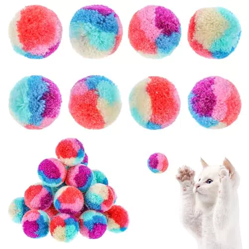 Teaaha Katzenspielzeug Bälle aus Filz – Weiche Pom Pom Bälle für Katzen und Kätzchen