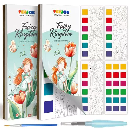 TECJOE Wasserbücher für Kleinkinder – Aquarellmalpapier für kreative Kunstprojekte