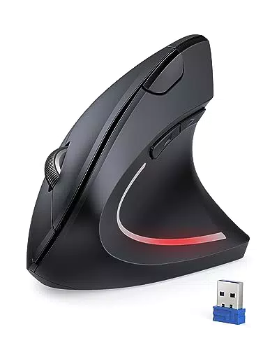 TECKNET Ergonomische Vertikale Maus, Kabellose Optische Maus 4800 DPI für Windows und Mac