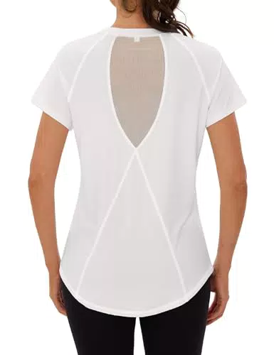 Terecey Damen Sport T-Shirt Kurzarm Atmungsaktiv für Fitness und Yoga