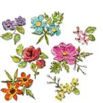 Tim Holtz Thinlits Stanzformset Pinselstrich Blumen Mini-Design