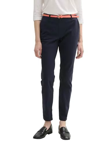 TOM TAILOR Damen Slim Chino mit Gürtel, Modell 1016542