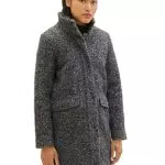 TOM TAILOR Denim Damen Boucle Mantel mit Stehkragen