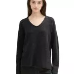 TOM TAILOR Denim Damen V-Ausschnitt Strickpullover Cosy 10522