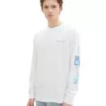 TOM TAILOR Denim Herren Relaxed Fit Longsleeve mit Print