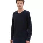 TOM TAILOR Herren Basic Strickpullover mit V-Ausschnitt, Modell 1044444