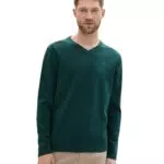 TOM TAILOR Herren Basic Pullover mit V-Ausschnitt aus Baumwolle