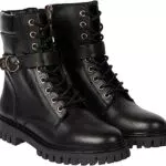 Tommy Hilfiger Damen Low Boot Stiefel Buckle Lace Up Stiefeletten