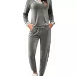 Totatuit Damen Velour Jogginganzug Trainingsanzug Sportanzug Onesie Hausanzug Winter Jumpsuit Velours Freizeitanzug Hoodie Trainingsanzüge