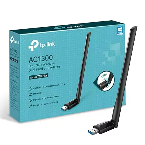 TP-Link Archer T3U Plus AC1300 WLAN Stick Adapter mit Antennen, bis zu 867 Mbit/s