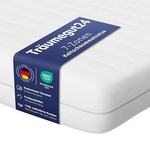 Träumegut24 AquaFlex 7-Zonen Kaltschaummatratze – Ergonomisch & ÖkoTex Zertifiziert