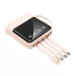 Powerbank 10000mAh mit integrierten Kabeln und Taschenlampe, kompatibel mit iPhone, Samsung, Google, LG, iPads