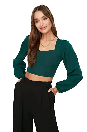 TRENDYOL Damen Crop Bluse Westlich