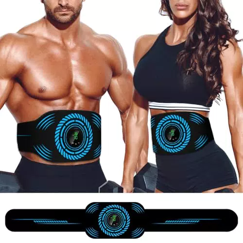 UIHOL EMS Bauchtrainer – Tragbares Trainingsgerät mit 12 Modi und 19 Intensitäten