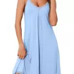Uniexcosm Nachthemd Damen Ärmelloses Sexy Sleepshirt mit Spitze V-Ausschnitt