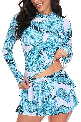 UNIQUEBELLA Rash Guard Damen, UV-Schutz UPF 50+ Langarm Surf Shirt für Bademode