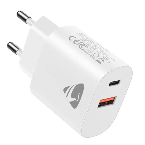 Anker USB C Ladegerät 20W, 2-Port Schnellladegerät für iPhone und Samsung