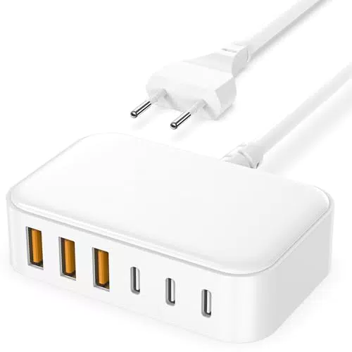 KabelDirekt USB C Ladegerät 100W 6-Port PD 3.0 für iPhone und Galaxy