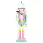 VALICLUD Weihnachtsdekoration Nussknacker Figur 25 cm Pastell Weihnachtsfigur