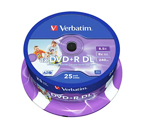 Verbatim DVD+R Double Layer 8,5GB bedruckbar mit Hardcoat Scratch Guard
