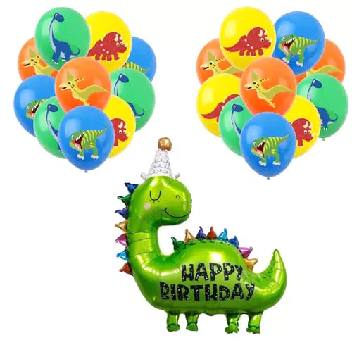 VIKY® Dino Geburtstag Deko Set – Luftballons und Dschungel Dekoration für Kinderfest