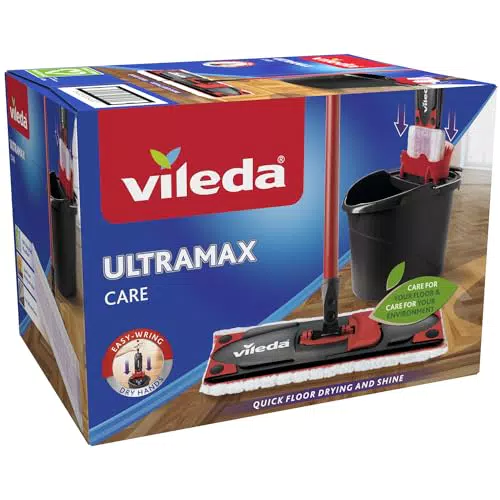 Vileda Ultramax 2in1 Bodenwischer Set mit Eimer und Stiel - Für alle Hartböden