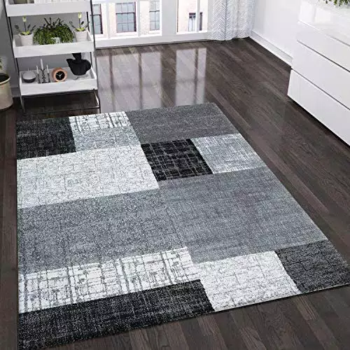 VIMODA Designer Teppich Kurzflor für das Wohnzimmer in Kachel-Optik