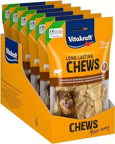 Vitakraft Kauknochen für mittelgroße Hunde – langanhaltender Hundesnack aus Rinderhaut