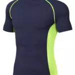 Wayleb Herren Kompression T-Shirt Kurzarm Sportshirt für Bodybuilding und Fitness