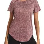 Wayleb Damen Sport T-Shirt Mesh Laufshirt Kurzarm Fitness Schwarz