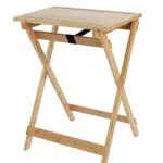 WENKO Klapptisch Lugo – Beistelltisch mit abnehmbarem Tablett, klappbar aus Bambus