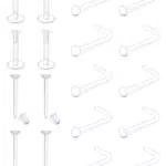 WillTen Klare Nasenbolzen und Nasenpiercing – Kunststoff Piercing Schmuck