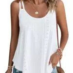 WNEEDU Damen Spaghetti Cami Tank Tops Ärmellose Blusen Oberteile
