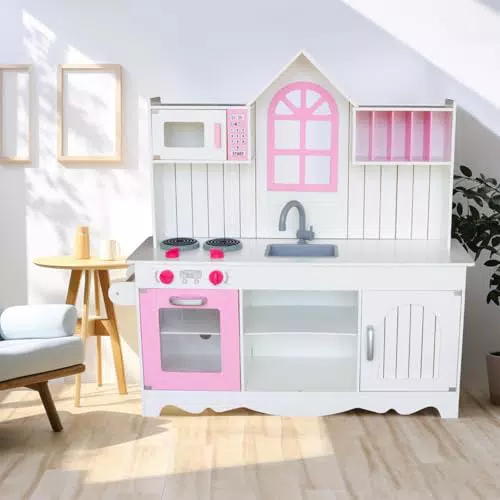 WOODENFUN Spielküche für Kinder, hölzernes Kochset für kreatives Spielen