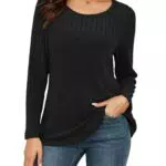 YGJIEGENG Pullover Damen Rundhals Langarmshirt Sweatshirt Elegant Casual