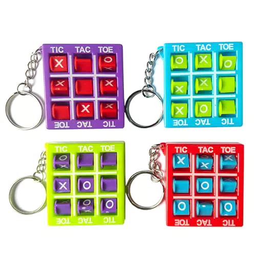 YIUWOD SchlüSselanhänger Tic Tac Toe - Pädagogisches Geschenk für Camping und Wandern