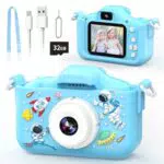 YunLone Kinderkamera 12MP Digital mit 1080P, 2” IPS, 32G Karte und 8X Zoom