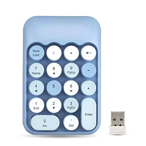 Yunseity Mechanische Zifferntastatur 2.4G Wireless Numpad für PC und Laptop