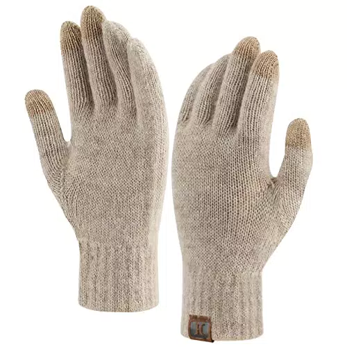 ZASFOU Damen Winterhandschuhe mit Touchscreen, warmes Fleece und elastische Manschette