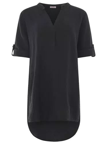 Zwillingsherz Musselin Longbluse aus 100% Baumwolle – Tunika für Damen im Sommer