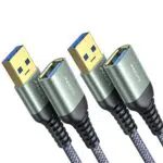 2 Stück 2M+2M USB Verlängerung Kabel AINOPE USB 3.0 Verlängerungskabel A Stecker auf A Buchse mit eleganten Alluminiumsteckern